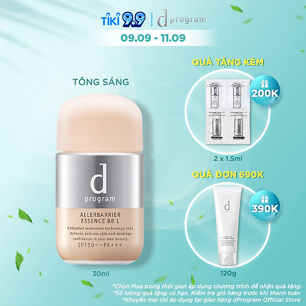 Bb Chống Nắng Trang Điểm Tông Sáng D Program Allerdefense Essence Bb L 30Ml Spf50+ Pa+++