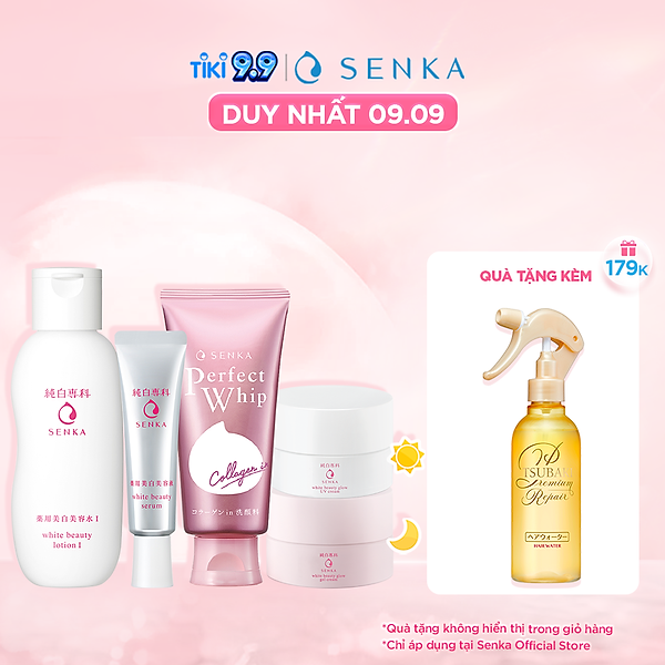 Bộ 5 Sản Phẩm Dưỡng Trắng & Sáng Hồng Da Senka