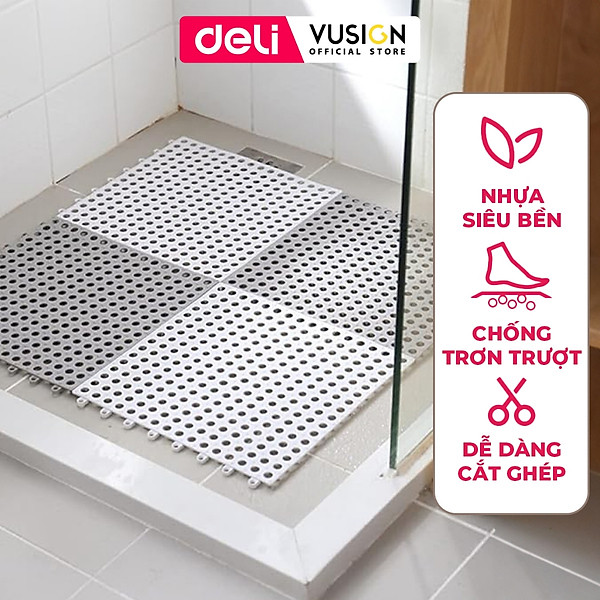Thảm Lót Sàn Nhà Tắm Chống Trơn Trượt - Tấm Nhựa Ghép Chất Liệu Nhựa Dẻo Siêu Bền Lót Sàn Nhà Vệ Sinh