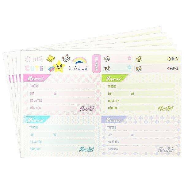 Nhãn Vở Pastel - Bitex LB06 (20 Nhãn)
