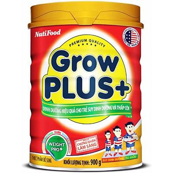 Growplus+ Đỏ Lon 900G Cho Trẻ Suy Dinh Dưỡng Trên 1 Tuổi – Hàng Chính Hãng