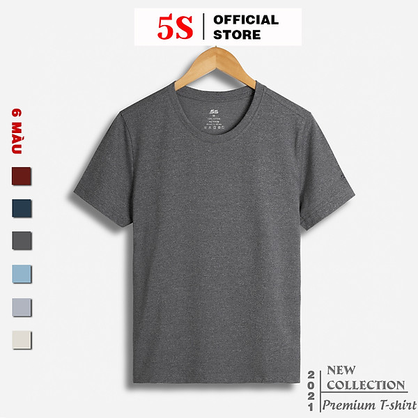 Áo Thun Nam 5S (7 màu) Tay Ngắn Premium, Chất Liệu Cotton Mềm Mại, Thấm Hút Mồ Hôi, Co Giãn Thoải Mái (TSO21023)