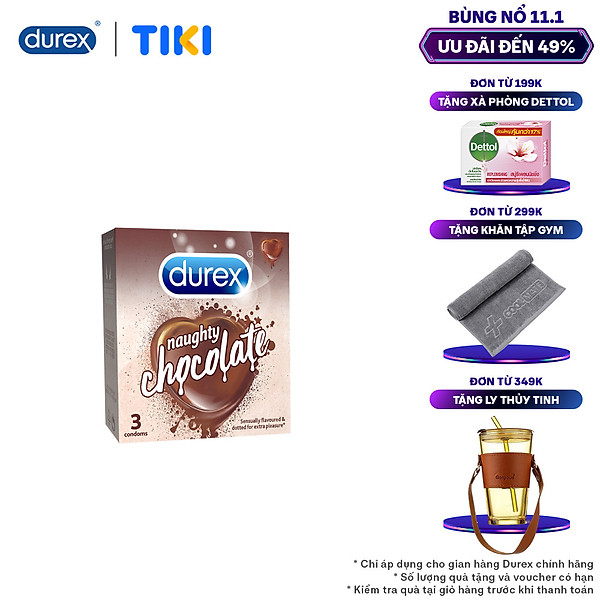 Bao cao su Durex Naughty Chocolate hộp 3 bao