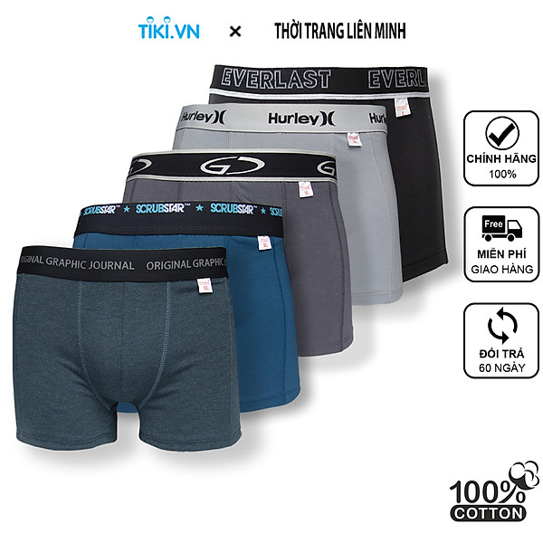 Combo 4 Quần lót nam boxer nhiều lưng vải cotton cao cấp co dãn 4 chiều sịp đùi nam CITYMEN - Giao màu ngẫu nhiên