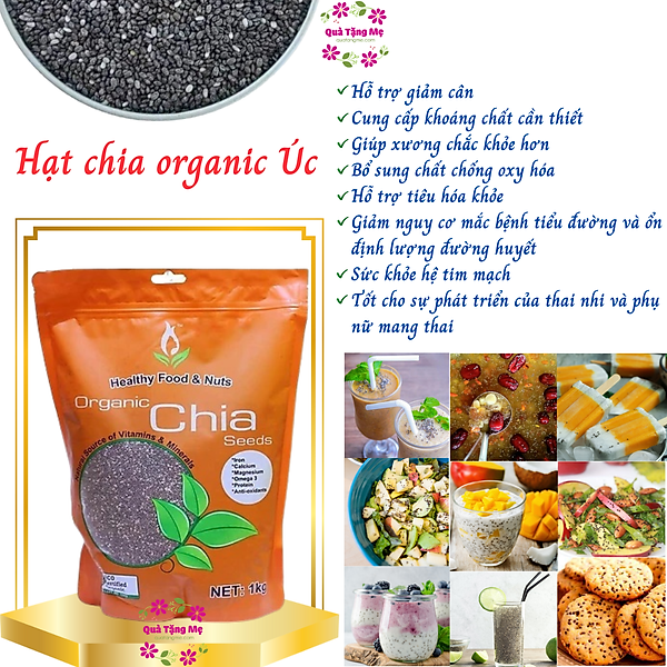 Hat Chia Úc Healthy Food & Nuts Organic Giàu dinh dưỡng mang lại nhiều tác dụng tốt cho sức khỏe - (1KG) - QuaTangMe Extaste