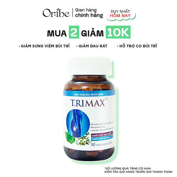 Viên Uống Hỗ Trợ Co Thắt Búi Trĩ Trimax Hủ 30 Viên Nguyên Liệu Từ Thiên Nhiên