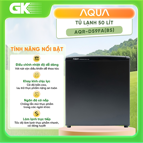 Tủ lạnh Aqua 50 lít AQR-D59FA (BS) Hàng chính hãng
