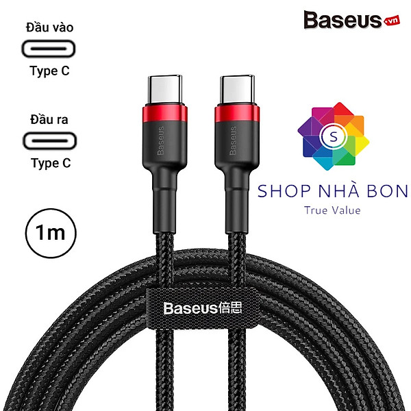 Dây cáp sạc nhanh Type-C truyền data tốc độ cao Baseus Cafule Type C to Type C PD cho Smartphone / Tablet / Macbook / Laptop Type C dài 1M (3A, 60W, Sạc nhanh PD, Sạc nhanh QC 4.0 Quick Charge) - hàng chính hãng