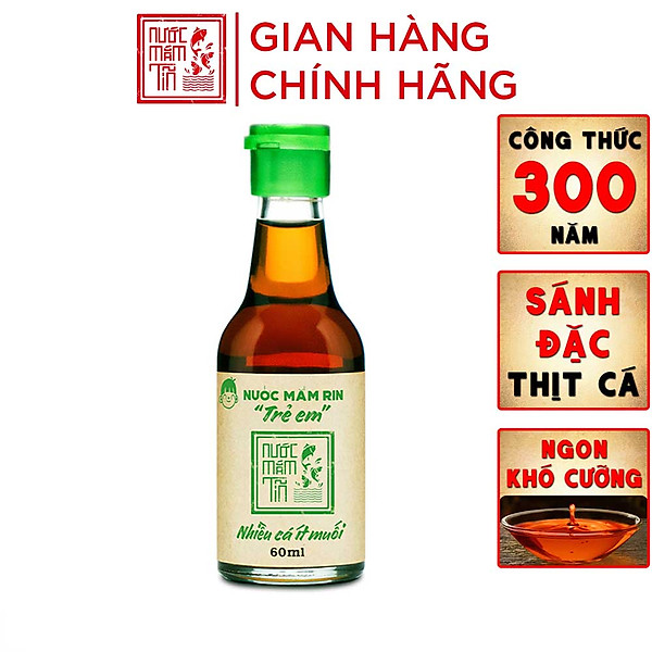 Đặc Sản Phan Thiết - Nước Mắm Tĩn Trẻ Em Cho Bé Ăn Dặm Độ Đạm 42N Chai Thủy Tinh Mini 60Ml Rin Nguyên Chất Truyền Thống Sạch