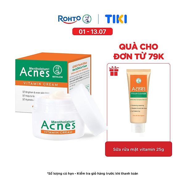 Kem dưỡng vitamin làm sáng da mờ sẹo thâm Acnes Vitamin Cream 50g