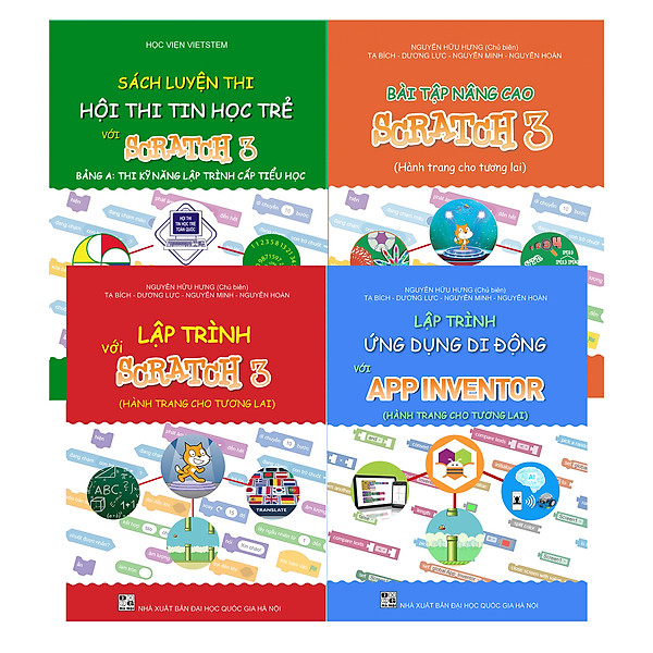 Combo 4 sách học lập trình kéo thả cho học sinh từ 6 – 18 tuổi