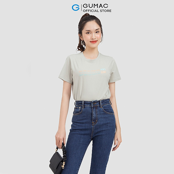 Áo thun nữ Gumac ATC06018 cổ tròn in chữ