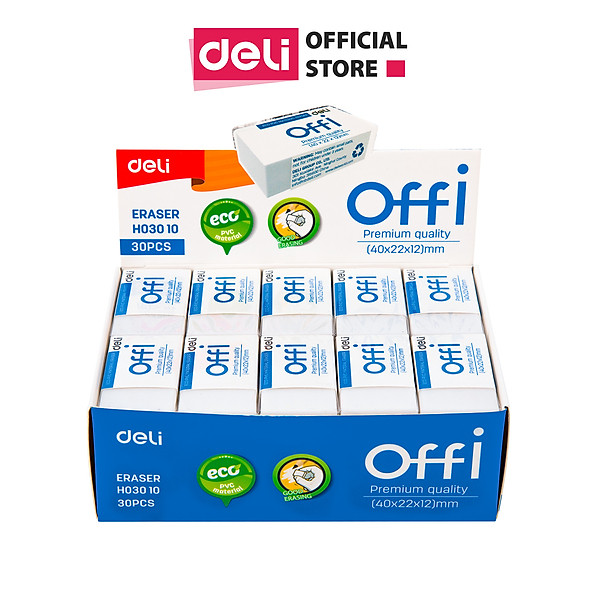 Gôm Tẩy Deli - Trắng - Phù Hợp Thi Trắc Nghiệm - Combo 4 Chiếc - EH03010