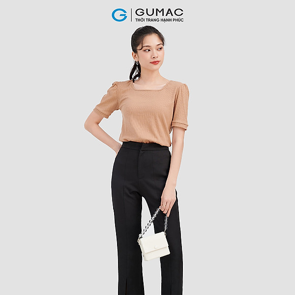 Áo thun nữ Gumac ATC09007 áo thun cổ U phom ôm nâng dáng