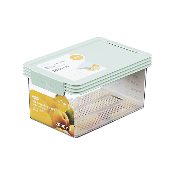 Bộ 2 hộp thực phẩm tritan chữ nhật Hokaido 1000-2000ml