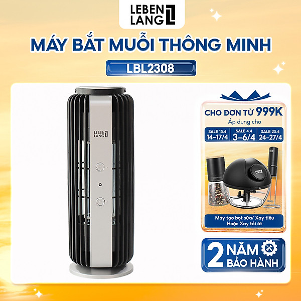 Đèn bắt muỗi, máy bắt muỗi Lebenlang LBL2308, máy diệt côn trùng thông minh 2 tần số, 8W an toàn cho cả gia đình - hàng chính hãng