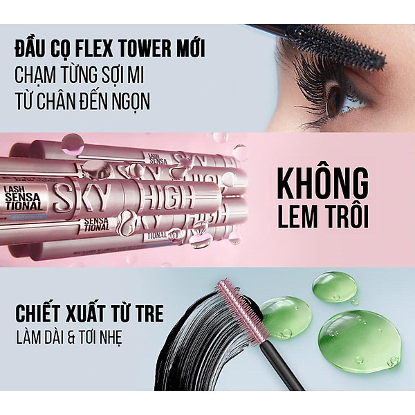 Mascara Maybelline Lash Sensational Sky High Mi Dài, Cong, Dày Hoàn Hảo 6ml