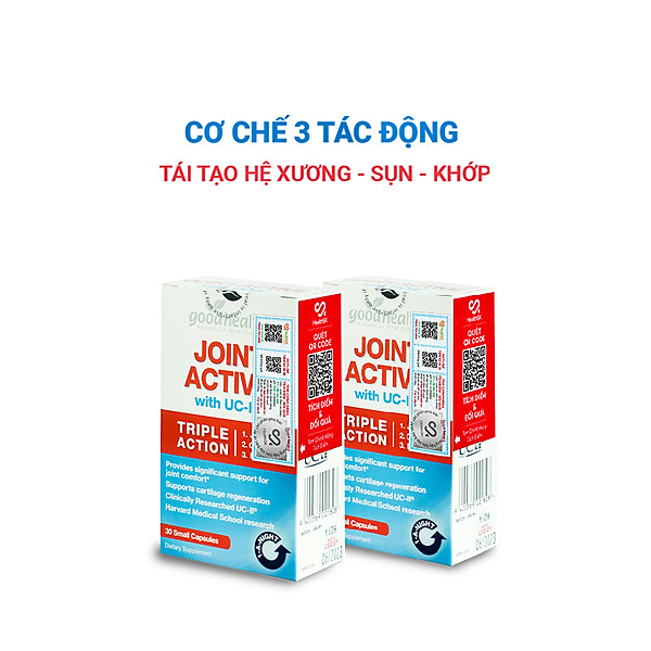 Combo 2 Hộp Viên Sụn Khớp Goodhealth Joint Active - Với UC2 Tái Tạo Và Duy Trì Sụn Khớp - Giúp Khớp Khỏe Dễ Dáng Vận Động – 100% Chính Hãng Từ New Zealand