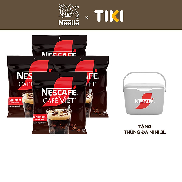 Combo 4 Bịch Cà phê Hòa tan NESCAFÉ CAFÉ VIỆT 35 gói Vị Mạnh đặc trưng