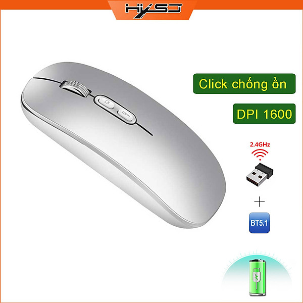 Chuột không dây HXSJ M103B wireless Bluetooth tự sạc pin siêu mỏng không gây tiếng ồn chuyên dùng cho Máy tính, pc, Laptop, Tivi - Hàng chính hãng