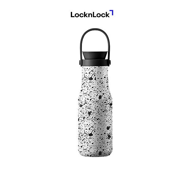 Bình giữ nhiệt Metro studio tumbler LocknLock LHC4202BLK - Dung tích 470ml - Quai xách Silicone - Màu đen