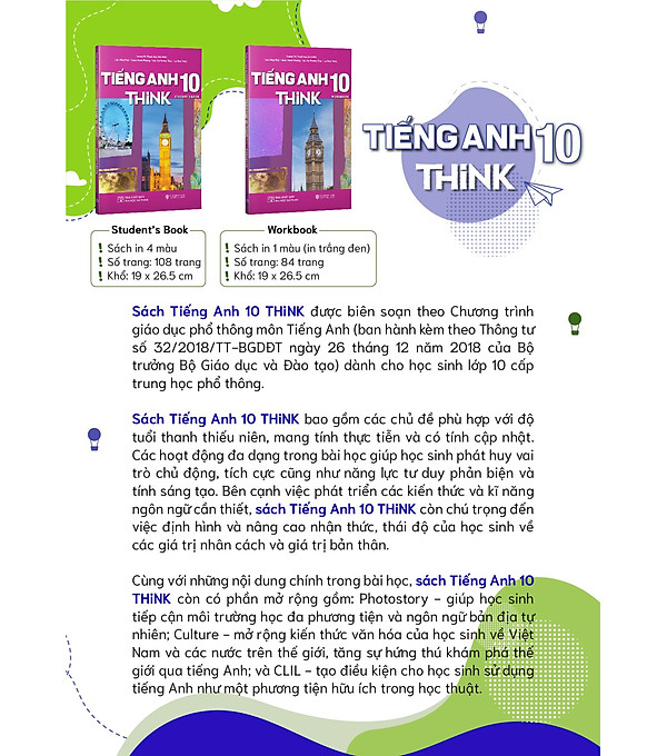 Sách Giáo Khoa Tiếng Anh 10 THiNK (Sách Bài Tập)