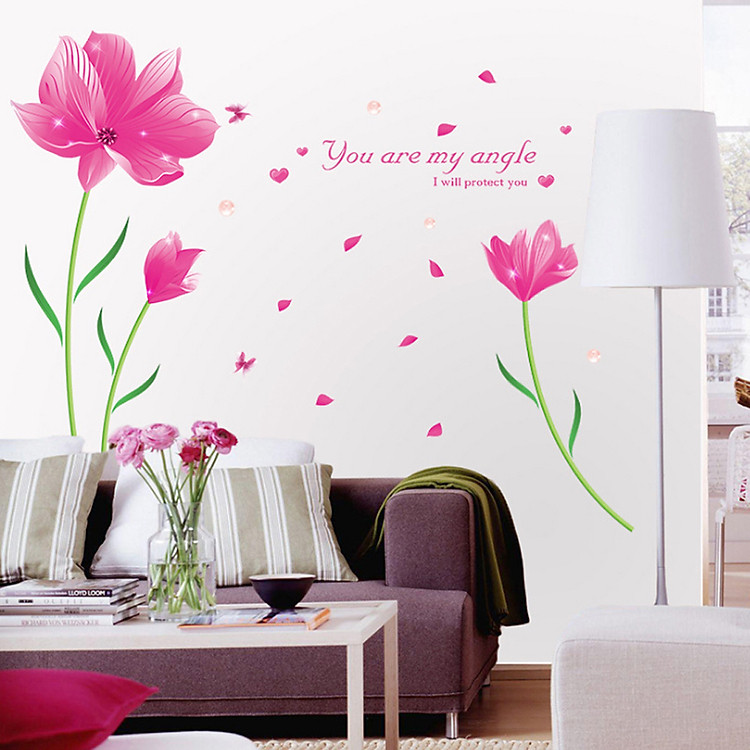 Decal Hoa Cánh Hồng To Lala Shop DC1728 (150 x 205 cm)