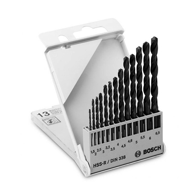 Bộ 13 Mũi Khoan Bosch HSS-R (Ø 1.5 - 6.5 mm)