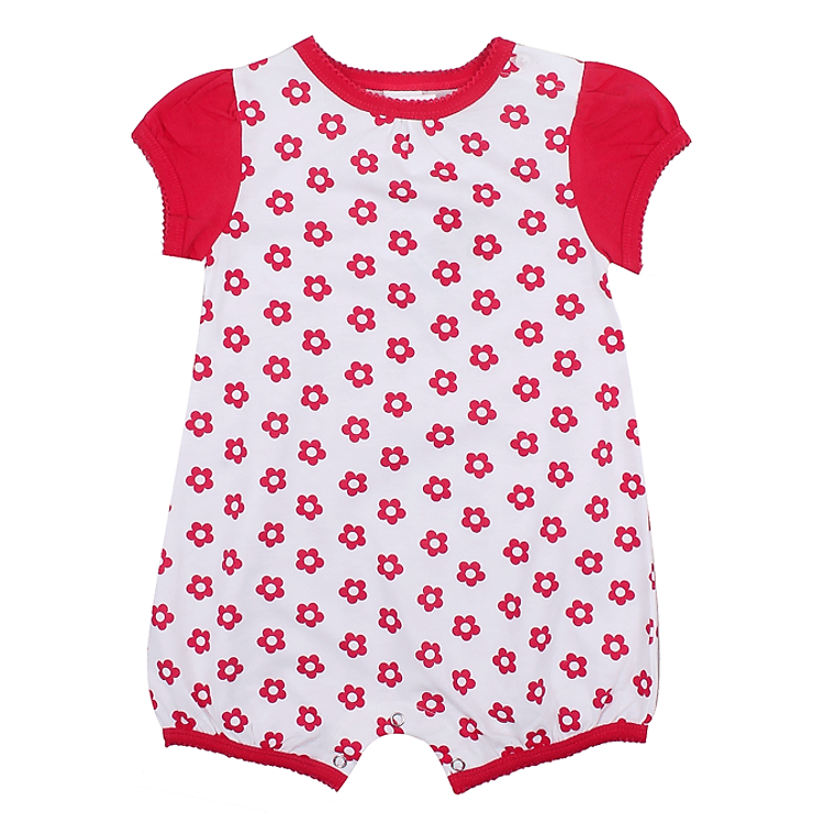 Bộ Áo Liền Quần In Hoa Đỏ Tolly Joy 6942 - Trắng