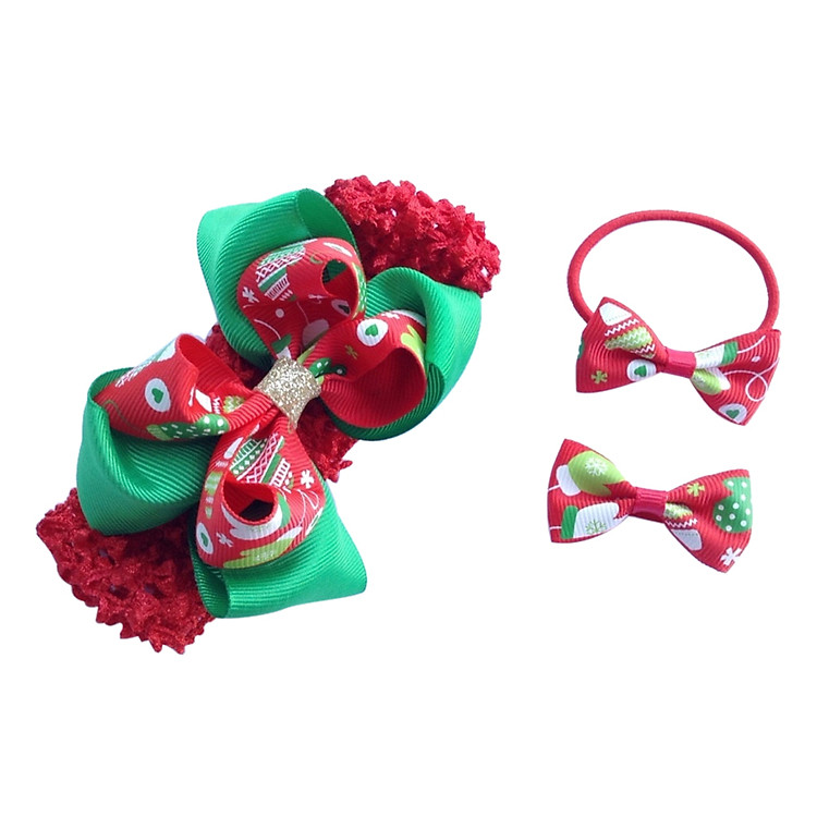 Combo Băng Đô + Kẹp + Cột Họa Tiết Noel Bảo Ngọc D02