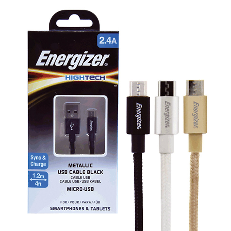 Cáp Sạc Energizer Micro USB Metallic 1.2m
