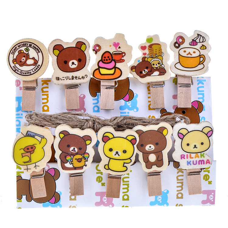 Bộ Kẹp Ảnh Gỗ - Bear Mẫu 2