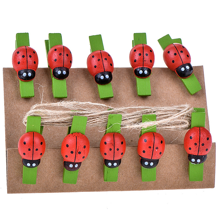 Bộ Kẹp Ảnh Gỗ - Ladybug Mẫu 2