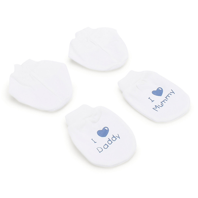 Bộ Bao Tay Bao Chân Tolly Joy 26243 In Chữ Xanh