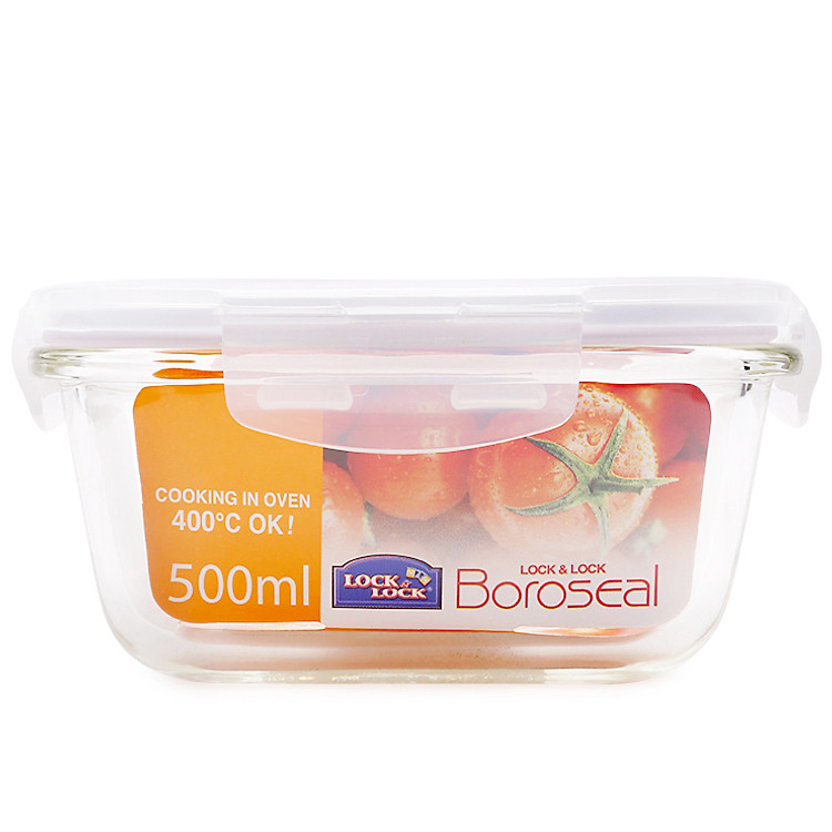 Hộp Bảo Quản Thủy Tinh Hình Vuông Lock&Lock LLG214 140x140x67mm 500Ml