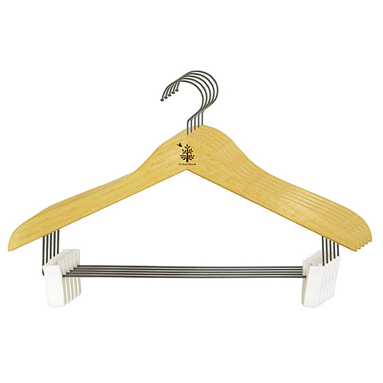 Bộ 5 Cái Máng Áo Có Thanh Inox Gỗ Đức Thành – 08331