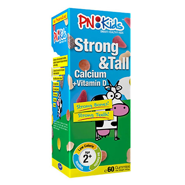 Thực Phẩm Chức Năng Viên Nhai Giúp Tăng Trưởng Chiều Cao Và Khỏe Mạnh Strong & Tall PNKids (Hộp 60 Viên)