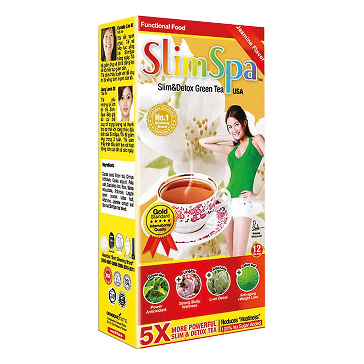Thực Phẩm Chức Năng Trà Giải Độc Và Giảm Cân Slimspa Tea Hương Lài (Hộp 12 Túi Lọc)