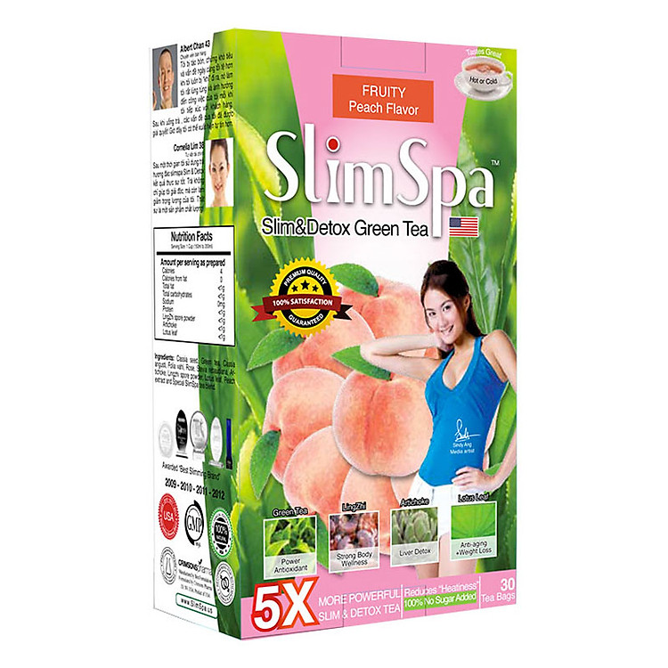 Thực Phẩm Chức Năng Trà Giải Độc Và Giảm Cân Slimspa Tea Hương Đào (Hộp 30 Túi Lọc)