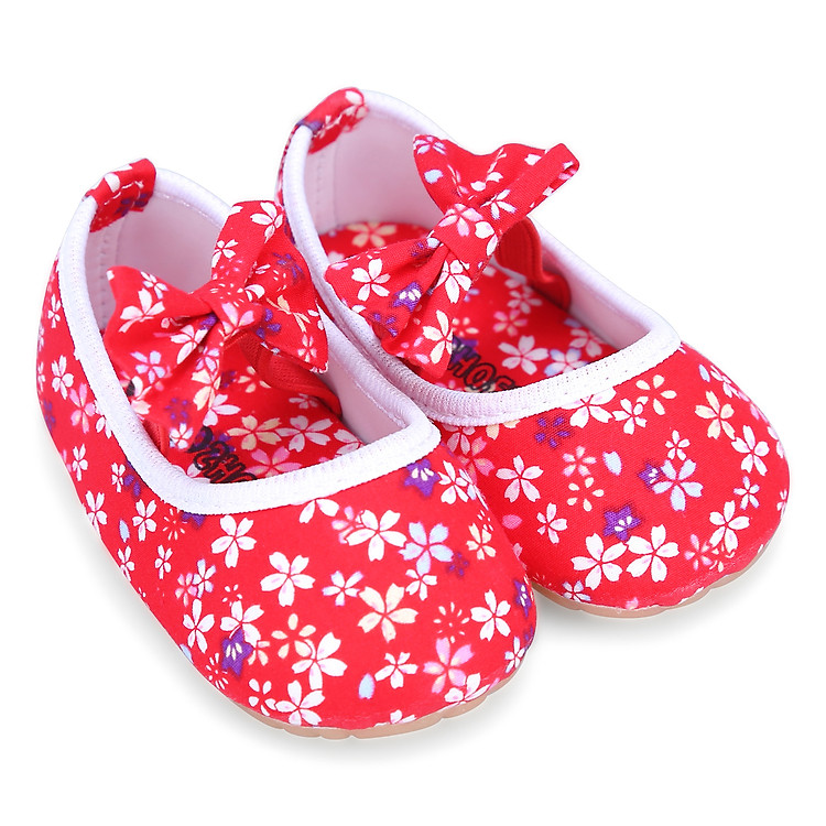 Giày Búp Bê Vải Sơ Sinh Thêu Hoa Yaya GVR - SS - Đỏ (Size 21)