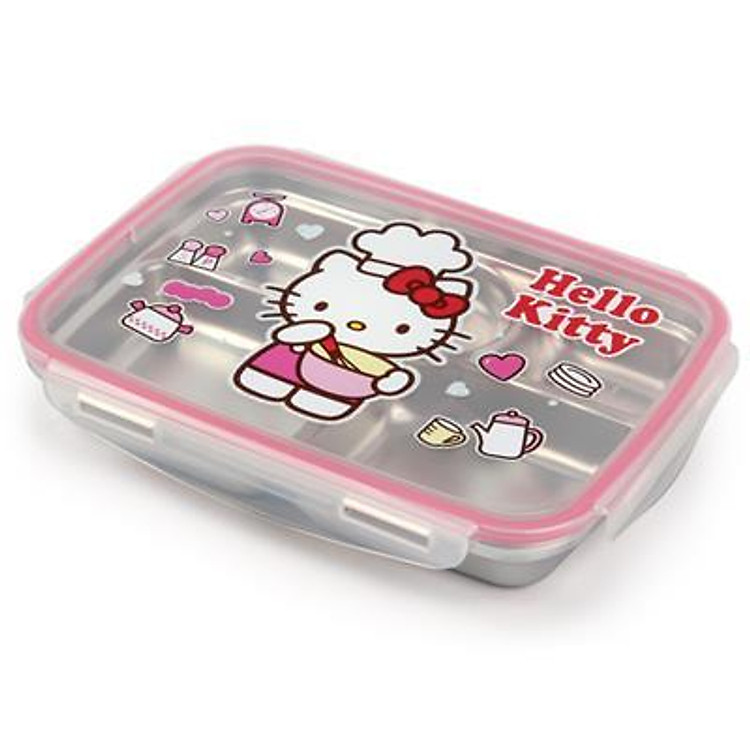 Khay Đựng Thức Ăn Bằng Thép Không Gỉ Hello Kitty Lock&Lock - LKT471