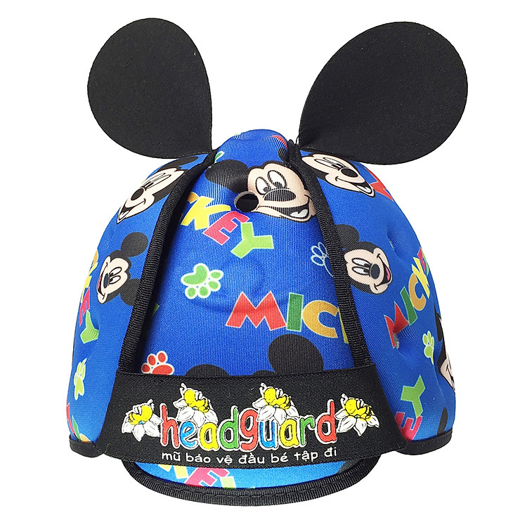 Mũ Bảo Vệ Đầu Cho Bé Headguard Mickey Xanh