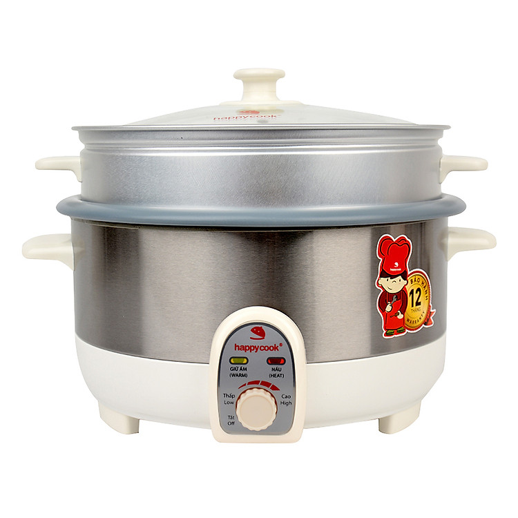Nồi Lẩu Điện Có Xửng Happy Cook HCHP-350ST (3.5L) - Hàng Chính Hãng