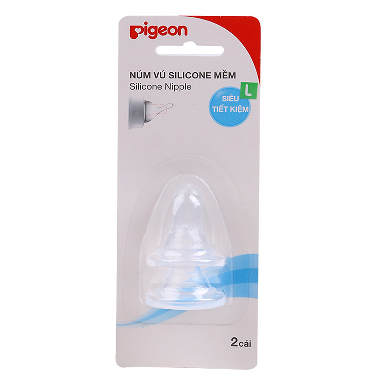 Combo 2 Núm Ty Silicone Mềm Pigeon - L
