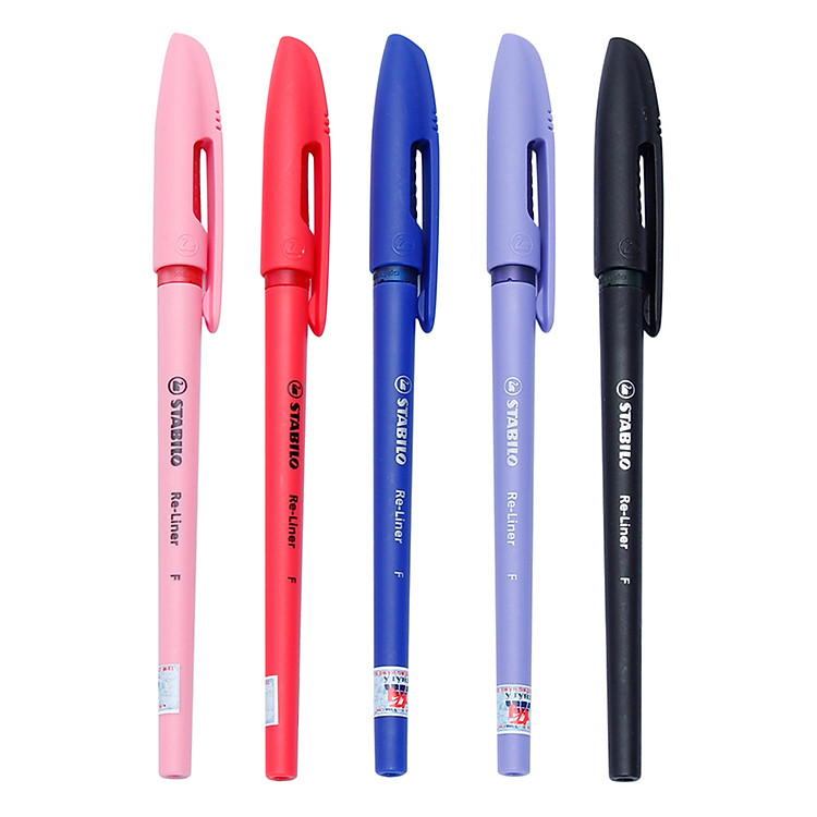 Combo Bút Bi Nắp F-Liner - Ngòi F - BP868F-C5 (BP868F-BU-BK-RD-PK-VL)