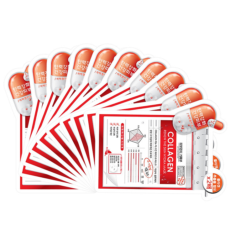 Combo 10 Mặt Nạ Bổ Sung Collagen Blumei Collagen Renew The Skin Hydra Mask (27g)