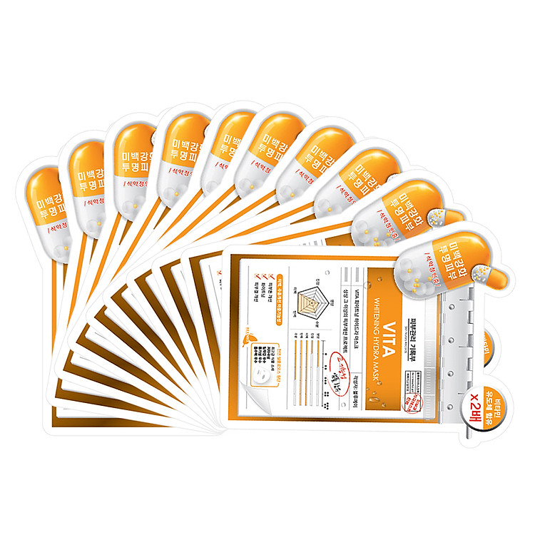 Combo 10 Mặt Nạ Vitamin Dưỡng Trắng Da Blumei Vita Whitening Hydra Mask (27g)