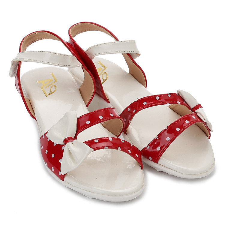 Sandal Bé Gái Đính Nơ Chấm Bi AZ79 HQS506N-A2 – Đỏ