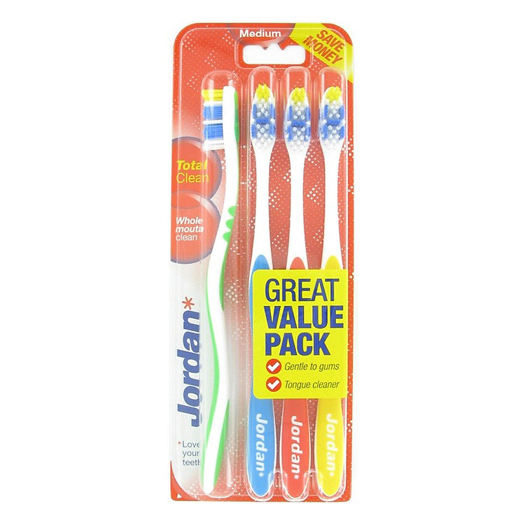 Bộ 4 Bàn Chải Đánh Răng Jordan Total Clean - 100570661