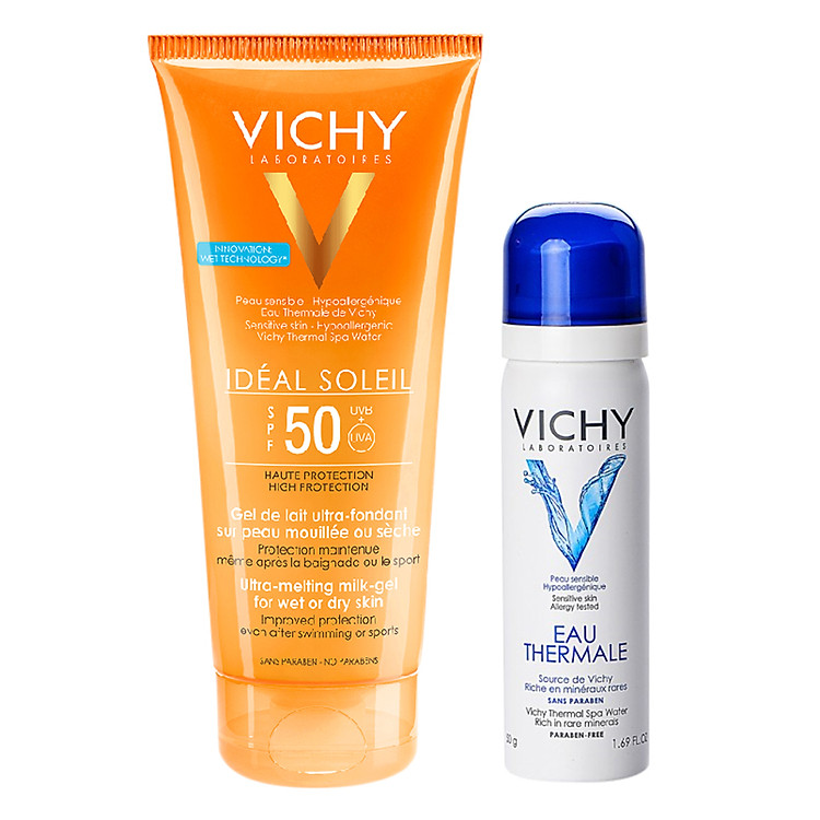 Kem Chống Nắng Dành Cho Cơ Thể Vichy Ideal Soleil Milk Gel SPF50 200ml - Tặng Xịt khoáng Dưỡng Da 50ml - 100813853